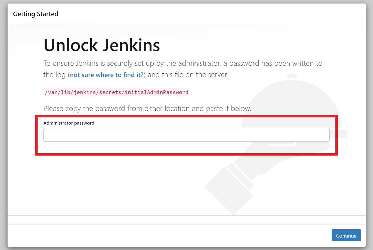 Jenkinsロック解除画面